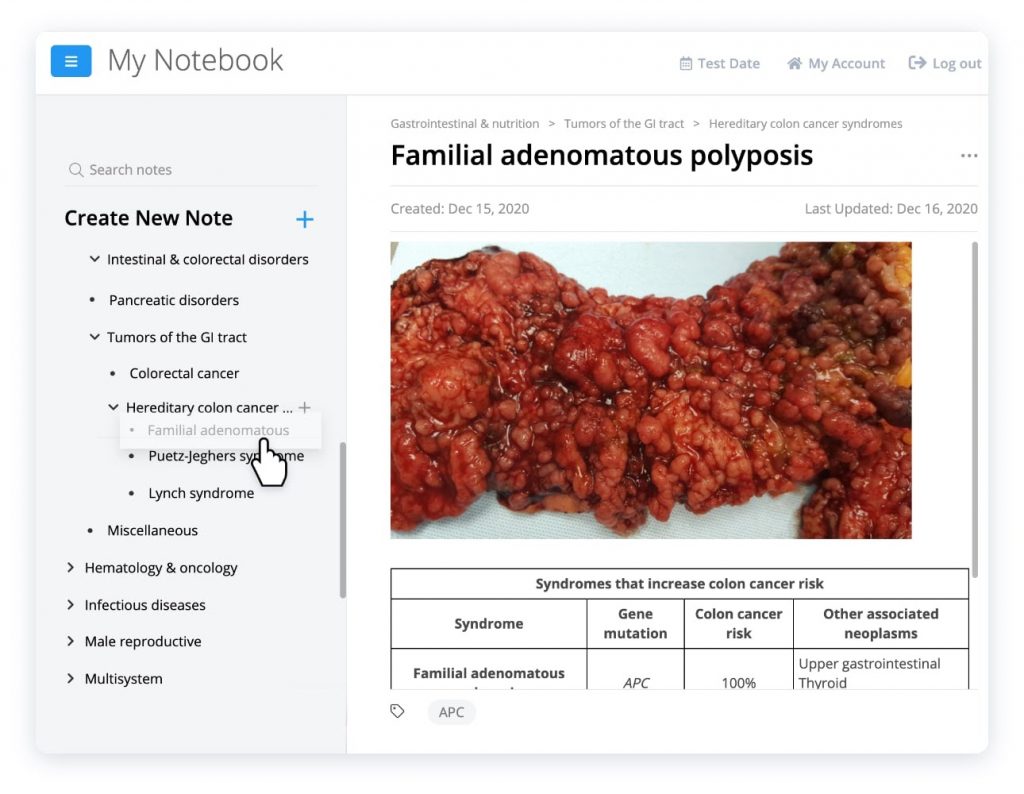 USMLE® Product Feature: Organize content among the pages