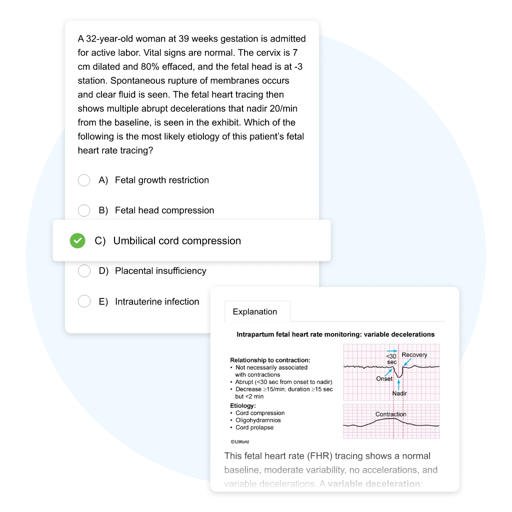 A UWorld AKT question and explanation