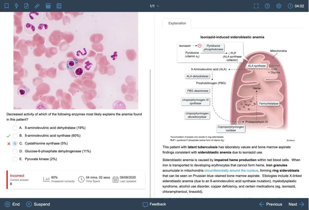 UWorld USMLE practice question & engaging illustration