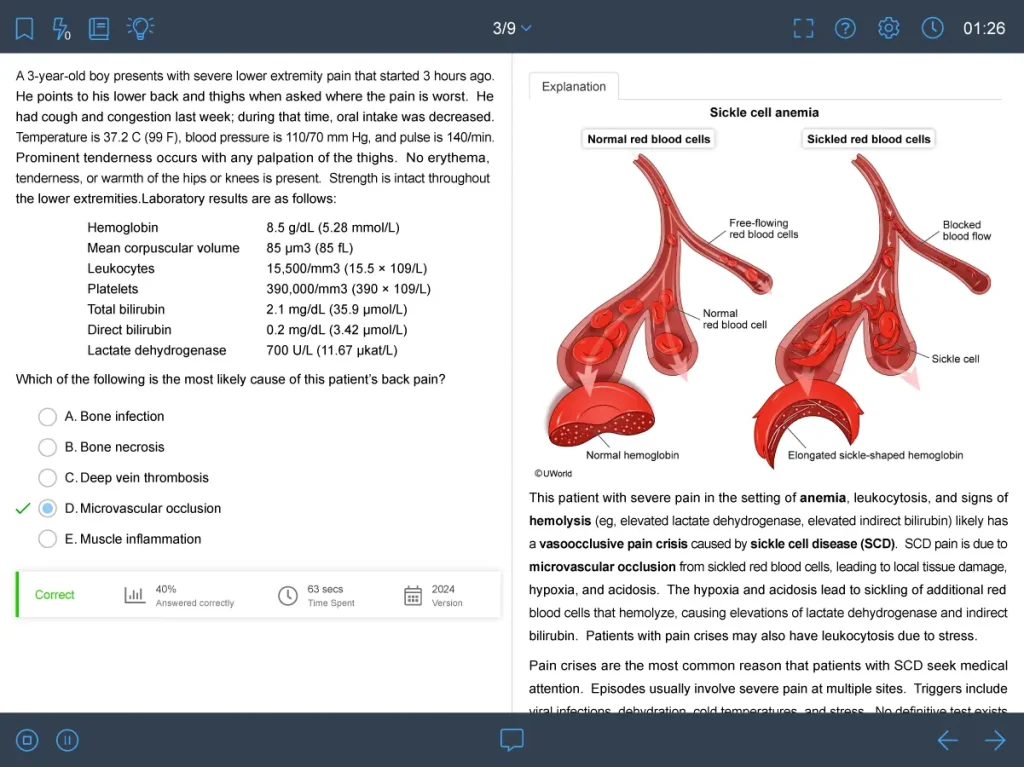 Step 1 practice question with illustrated explanation visual