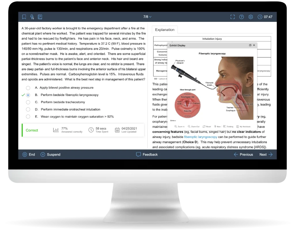 UWorld USMLE Step 3 practice question content displayed on desktop