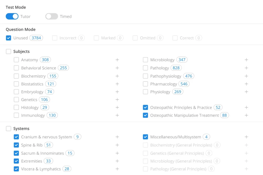UWorld COMLEX questions dashboard
